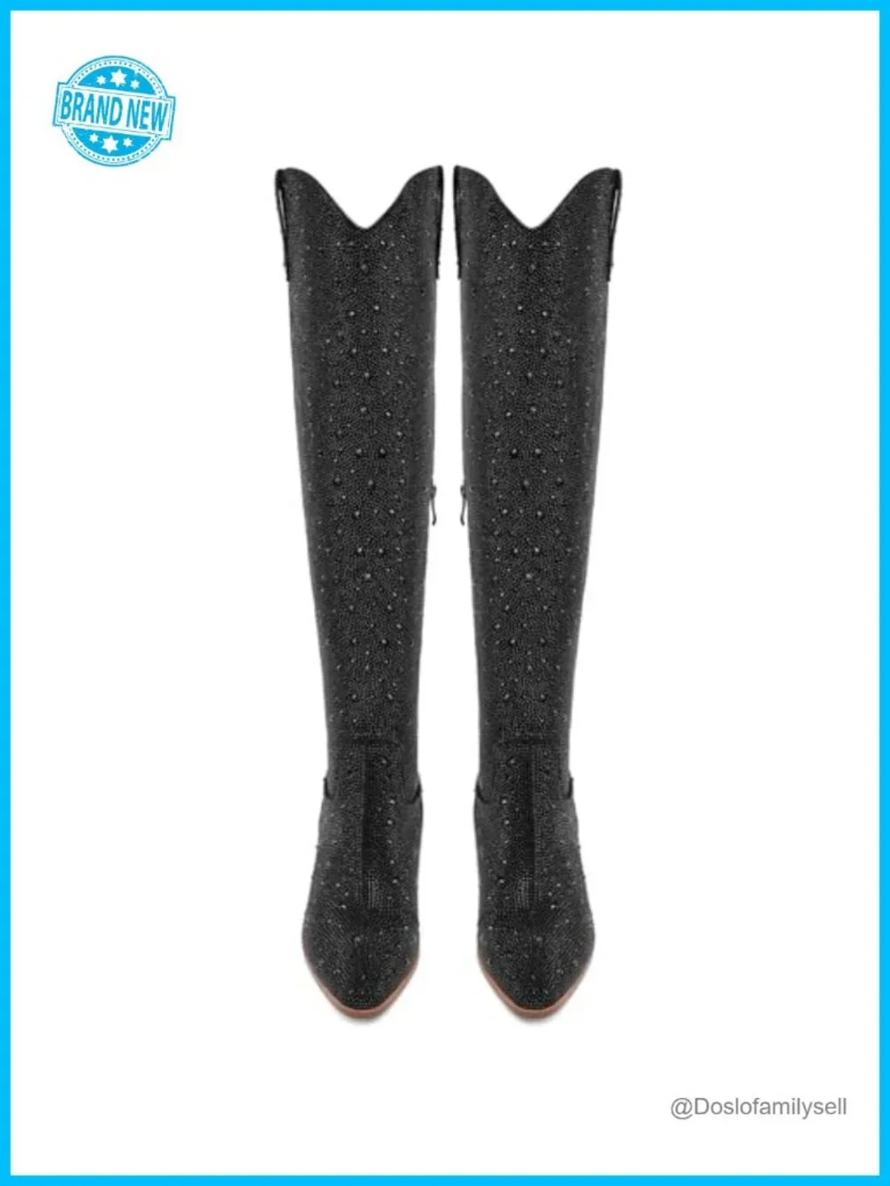 Rhinestone Over the Knee Cowboy Boots, Sparkly Bling Cowgirl Western Thigh High